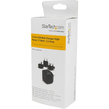 Charger l&#39;image dans la galerie, Chargeur mural Startech USB2PACBK            Noir