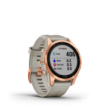Charger l&#39;image dans la galerie, Montre intelligente GARMIN Fenix 7S Sport Solar 1,2&quot; Beige Rose Or
