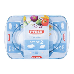 Ensemble de plats de cuisson au four Pyrex Essentials Verre Borosilicaté (30 x 21 cm + 40 x 27 cm) (2 pcs)