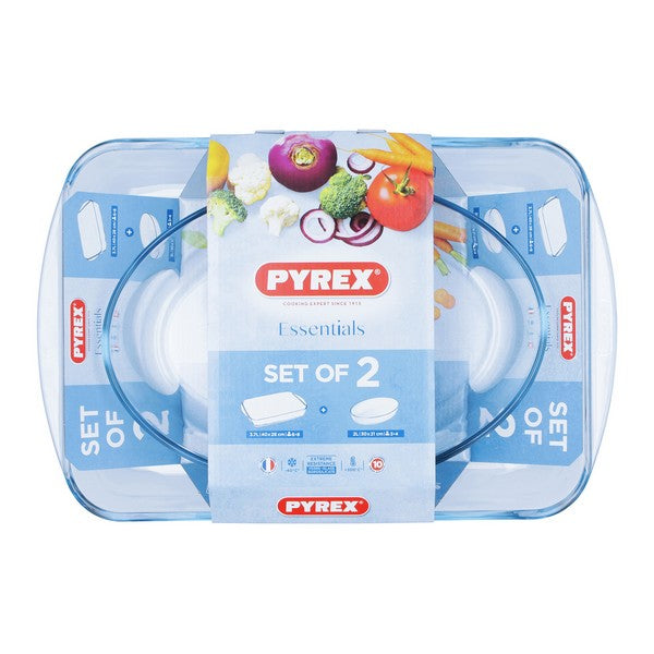 Ensemble de plats de cuisson au four Pyrex Essentials Verre Borosilicaté (30 x 21 cm + 40 x 27 cm) (2 pcs)