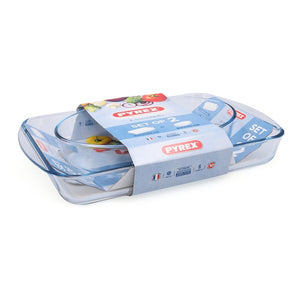 Ensemble de plats de cuisson au four Pyrex Essentials Verre Borosilicaté (30 x 21 cm + 40 x 27 cm) (2 pcs)