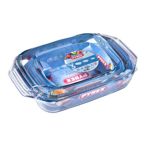 Ensemble de plats de cuisson au four Pyrex Transparent Verre Borosilicaté (3 pcs)