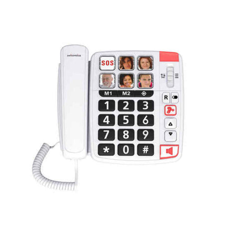 Téléphone Fixe pour Personnes Âgées Swiss Voice Xtra 1110 Blanc