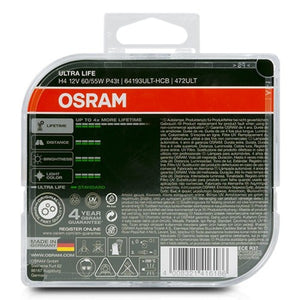 Ampoule automobile Osram Ultra Life H4 12V 60/55W