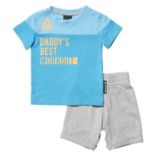 Ensemble de Sport pour Bébé Reebok G ES Inf SJ SS Bleu Gris