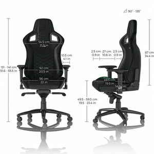 Chaise de jeu Noblechairs Epic Noir/Vert Cuir en polyuréthane
