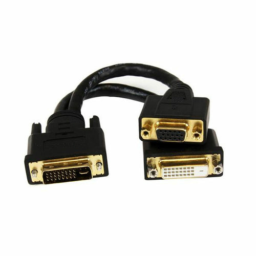 Câble DVI-I vers DVI-D et VGA Startech DVI92030202L         Noir 0,2 m