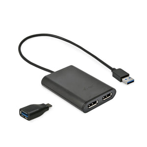 Adaptateur USB C vers HDMI i-Tec U3DUAL4KDP           Noir