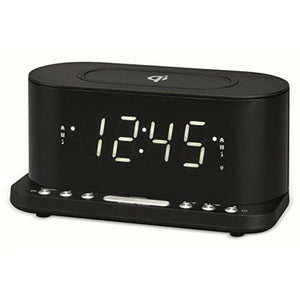 Radio-réveil avec Chargeur sans fil Denver Electronics CRQ-110 12" LED USB Noir