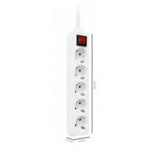 Charger l&#39;image dans la galerie, Multiprise 5 Prises avec Interrupteur Ewent EW3916 Schuko Blanc