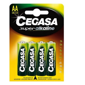 Piles Alcalines Cegasa LR6 AA 1,5V (4 uds)