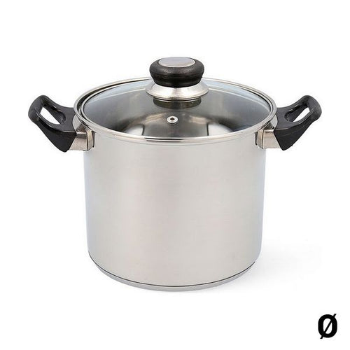Casserole avec couvercle en verre Quid Habitat Acier inoxydable