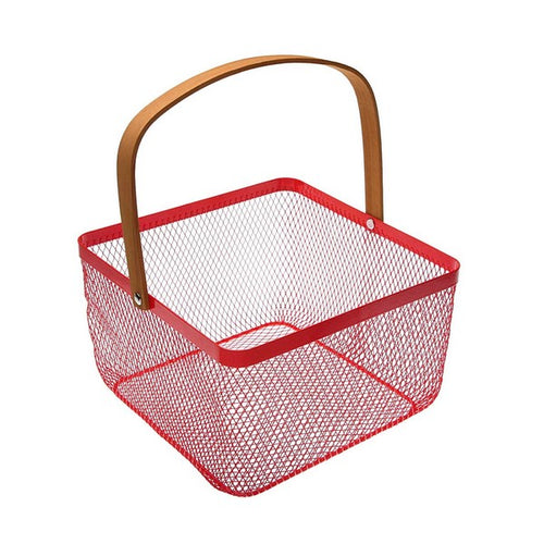 Panier Métal (24 x 15 x 24	 cm) Rouge