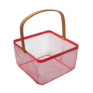 Panier Métal (24 x 15 x 24	 cm) Rouge