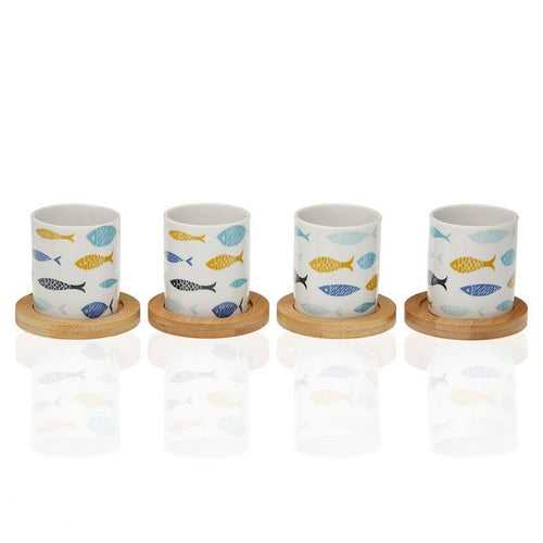 Ensemble de tasses à café Blue Bay Bambou Porcelaine (4 pcs)