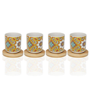 Ensemble de tasses à café Aubrey Bambou Porcelaine (4 pcs)