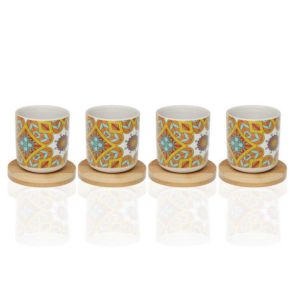 Ensemble de tasses à café Aubrey Bambou Porcelaine (4 pcs)