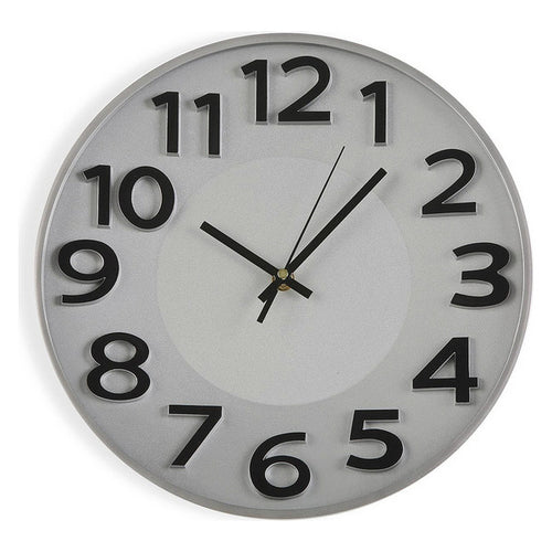 Horloge Murale Plastique (4,3 x 30 x 30 cm) Argent