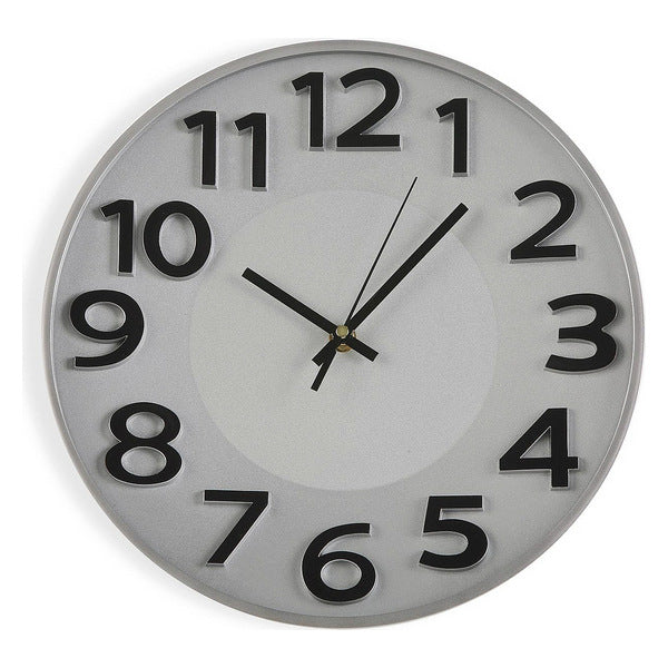 Horloge Murale Plastique (4,3 x 30 x 30 cm) Argent