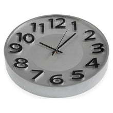 Charger l&#39;image dans la galerie, Horloge Murale Plastique (4,3 x 30 x 30 cm) Argent