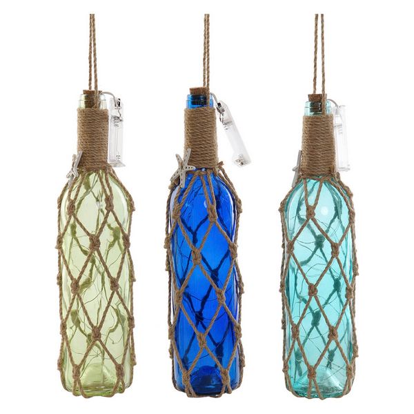 Bouteille LED DKD Home Decor méditerranéen (8 x 8 x 47 cm) (3 pcs)