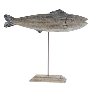 Figurine Décorative DKD Home Decor Bois Métal Poisson Finition vieillie (61 x 9 x 51 cm)