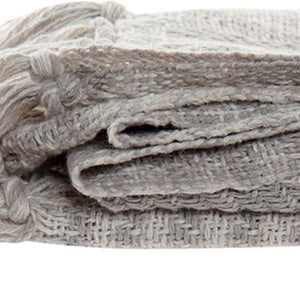Couverture Dekodonia Beige Frange Coton (130 x 170 cm)