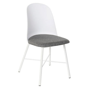 Chaise de Salle à Manger DKD Home Decor Blanc Polyester Métal polypropylène (45 x 49 x 82 cm)