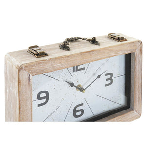 Horloge de table DKD Home Decor Verre Noir Métal Blanc Bois MDF (30 x 6 x 20 cm) (2 pcs)