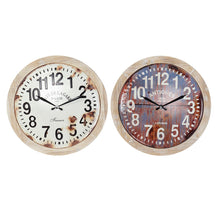 Charger l&#39;image dans la galerie, Horloge Murale DKD Home Decor Blanc Rouge Métal Bois MDF (2 pcs) (70 x 4 x 70 cm)