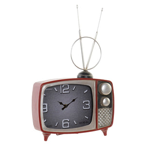 Horloge de table DKD Home Decor Télévision Métal Bois MDF (30 x 10 x 48 cm)