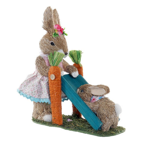 Figurine Décorative DKD Home Decor Polyester Fibre Lapin (30 x 12 x 33 cm)