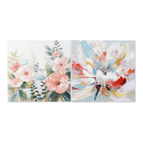 Cadre DKD Home Decor Floral Shabby Chic 90 x 3.8 x 90 cm (2 pcs)