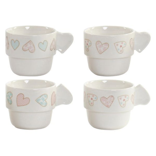 Ensemble de tasses à café Dekodonia Coeurs (200 ml) (4 pcs)