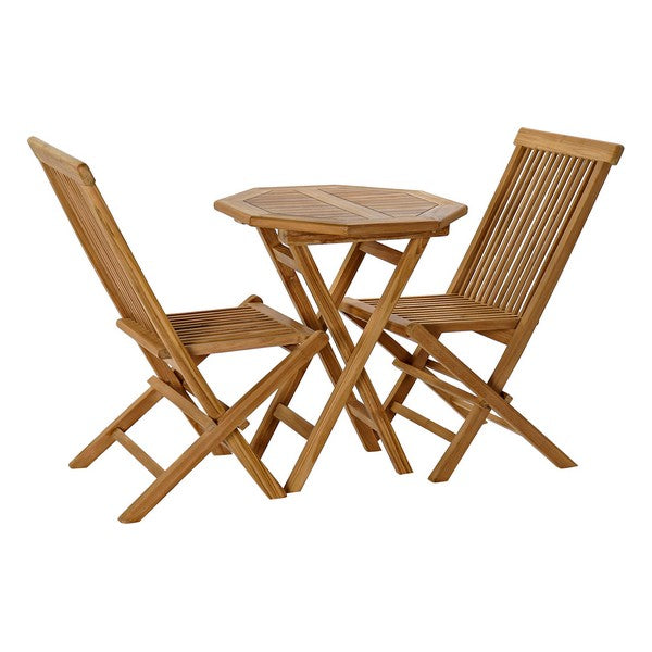 Ensemble Table + 2 Chaises DKD Home Decor Jardin Teck (3 pcs)