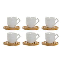 Charger l&#39;image dans la galerie, Ensemble de 6 tasses à café DKD Home Decor Bambou Porcelaine (90 ml) (6 pcs)