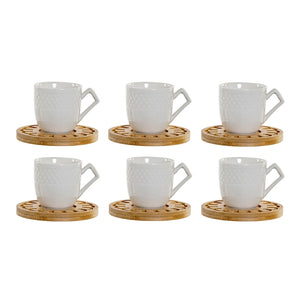 Ensemble de 6 tasses à café DKD Home Decor Bambou Porcelaine (90 ml) (6 pcs)