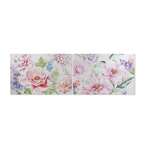 Cadre DKD Home Decor Fleurs Multicouleur (2 pcs) (120 x 3 x 80 cm)