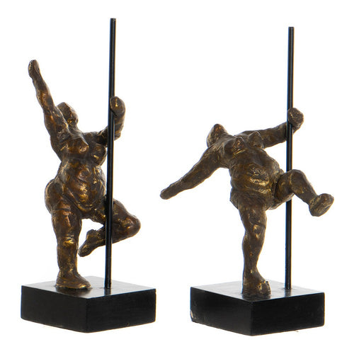 Figurine Décorative DKD Home Decor Aluminium Bois de manguier (2 pcs) (20 x 10 x 31 cm) (12 x 10 x 29,5 cm)