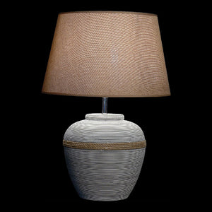 Lampe de bureau DKD Home Decor Gris Lin Ciment (45 x 45 x 62.5 cm)