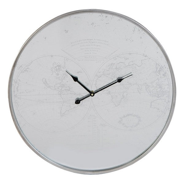 Horloge Murale DKD Home Decor Mappemonde Métal Miroir (60 x 4 x 60 cm)