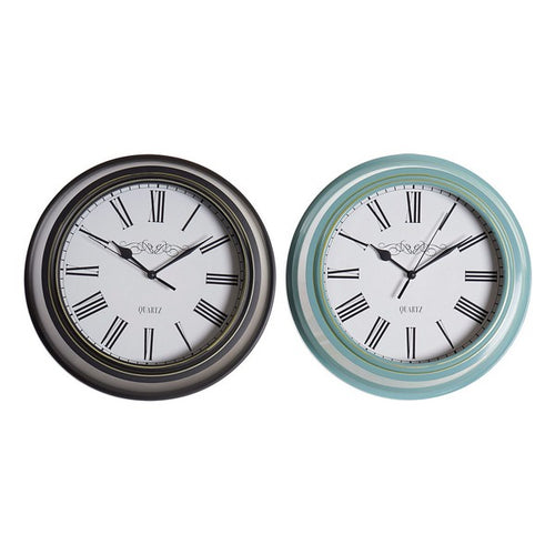 Horloge Murale DKD Home Decor PVC Verre (2 pcs)
