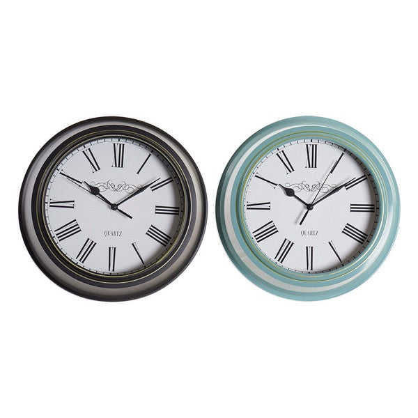 Horloge Murale DKD Home Decor PVC Verre (2 pcs)