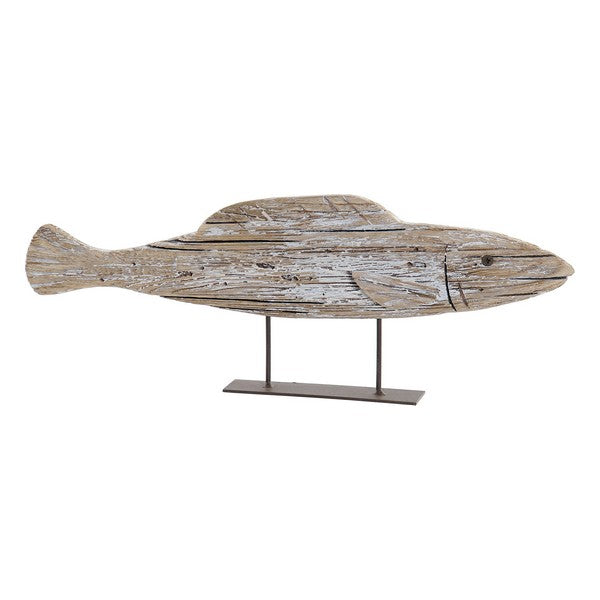 Figurine Décorative Dekodonia Métal Bois de paulownia Poisson (40 x 5 x 15 cm)