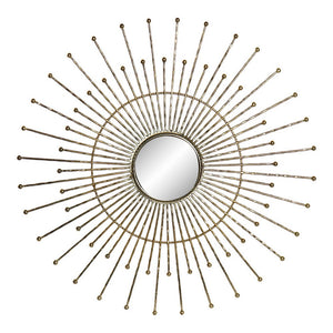 Figurine Décorative DKD Home Decor Miroir Rond Verre Fer (57 x 2 x 57 cm)