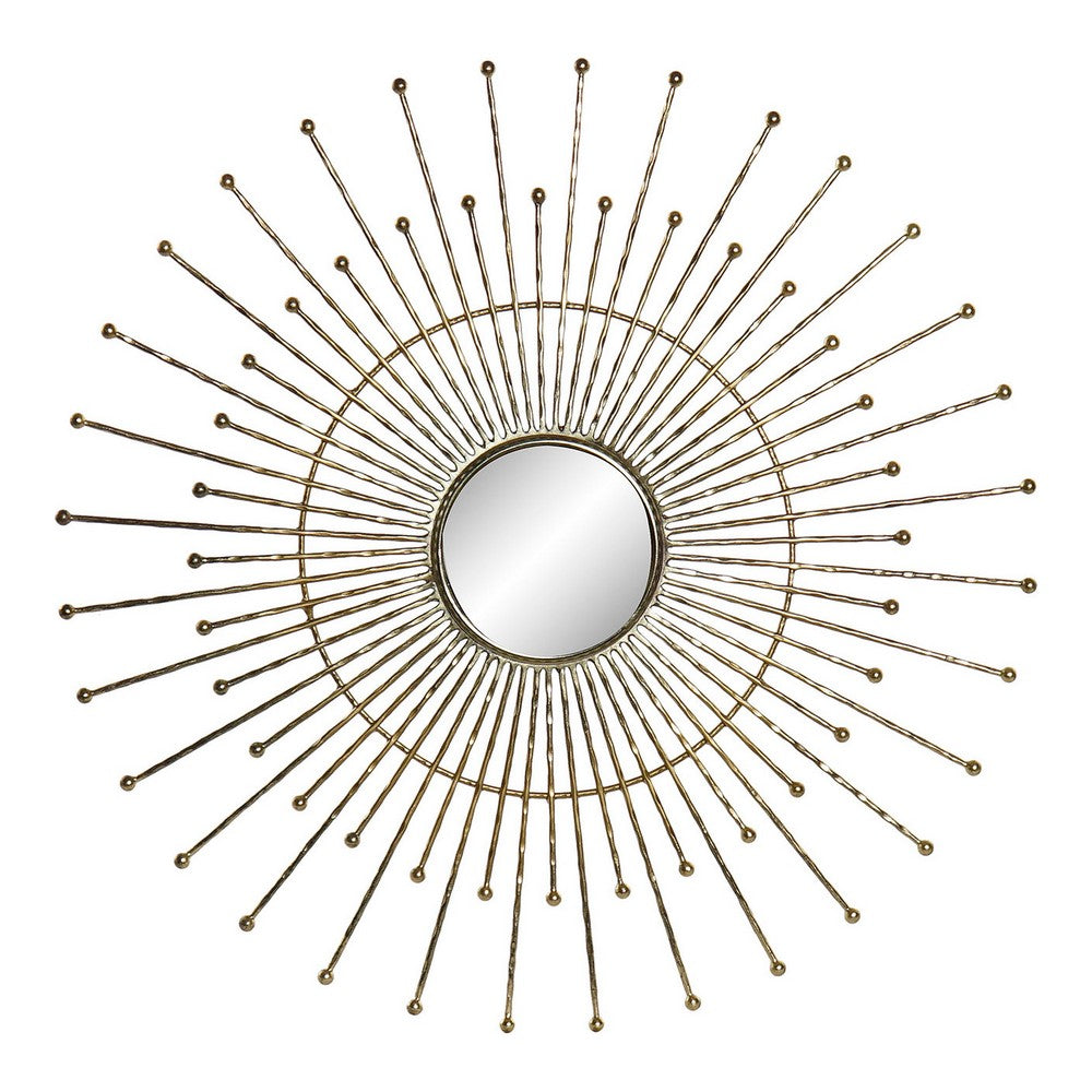Figurine Décorative DKD Home Decor Miroir Rond Verre Fer (57 x 2 x 57 cm)