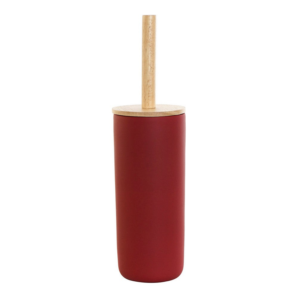 Brosse de salle de wc DKD Home Decor Rouge Bambou Grès (11.5 x 11.5 x 39 cm)