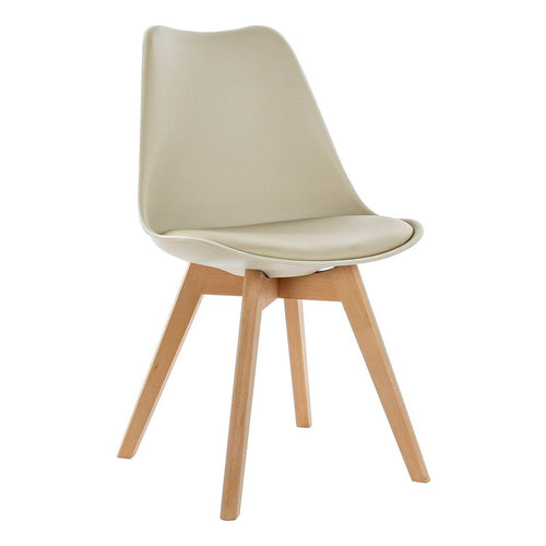 Chaise DKD Home Decor Beige Polypropylène (PP) Bois de hêtre (48 x 54 x 82 cm)