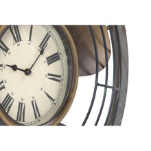 Charger l&#39;image dans la galerie, Horloge Murale DKD Home Decor Noir Fer Doré Bois MDF Ventillateur (60 x 7 x 60 cm)