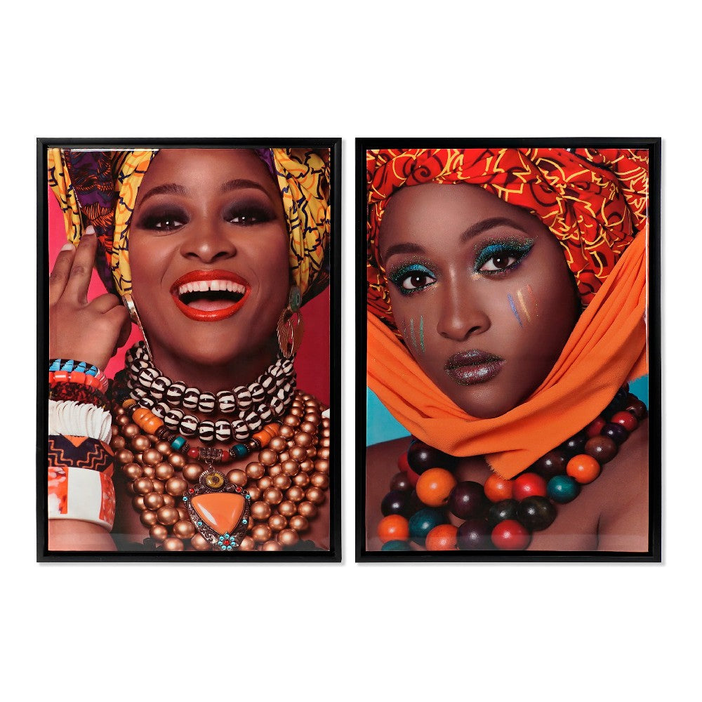 Cadre DKD Home Decor African Smile (65 x 3.5 x 95 cm)